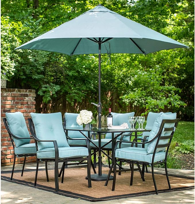 Hanover Lavallette 9 ft. Outdoor Umbrella, UV and Weather Resistant PVC Canopy - Image 2