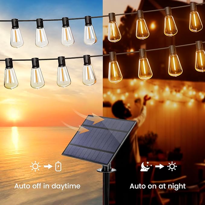 OHLUX 35FT Solar Globe String Lights Outdoor, Waterproof Solar Patio Lights - Image 6