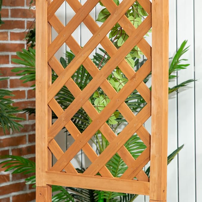Outsunny Patio Garden Bench Arbor Arch - Image 8