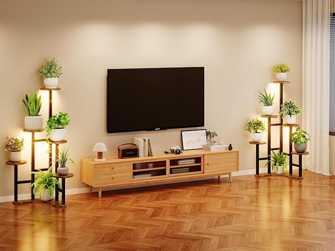 Corner Plant Stand Indoor with Grow Lights, 6 Tiered Corner Plant Shelf Flower - Image 7