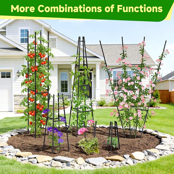 1 Pack Garden Obelisk Trellis for Climbing Plants Outdoor Indoor Pots, Plant - Image 2