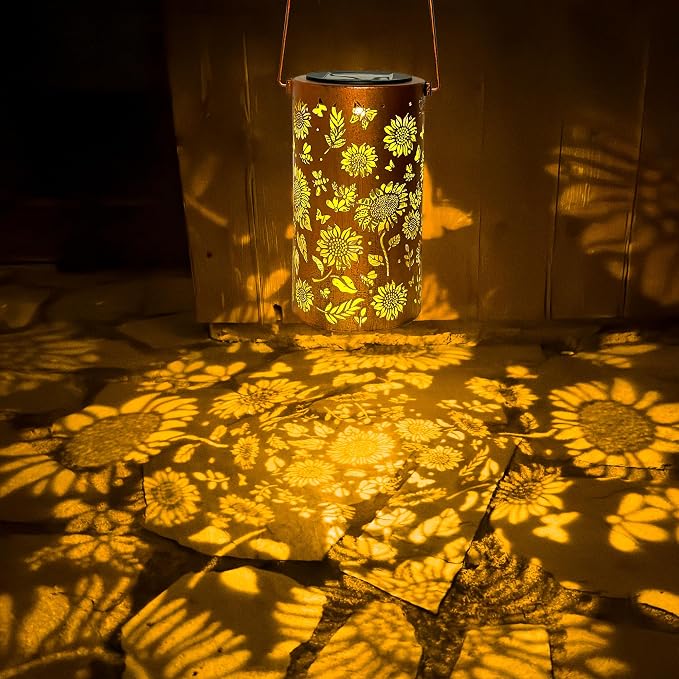 Birthday Gifts for Women Mom Grandma, Sunflower Solar Lanterns Outdoor - Image 8