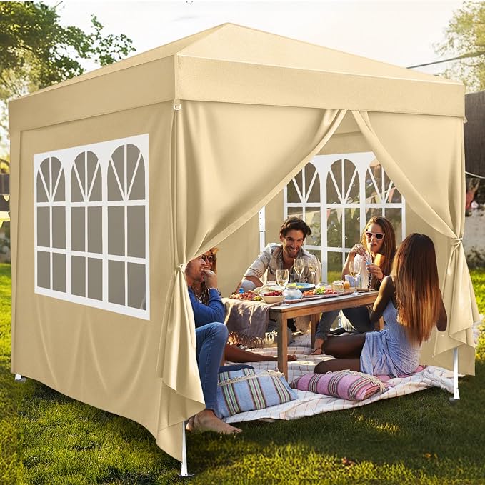 VINGLI Pop Up Canopy Tent with Sidewalls, Outdoor Gazebo Canopy Tent, Patio - Image 7