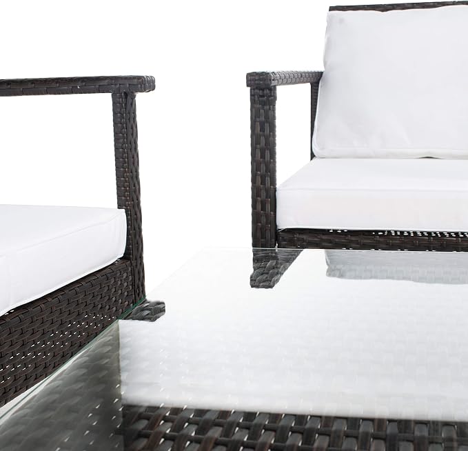 Safavieh Outdoor Collection Garnen Wicker Cushion 4-Piece Living Set PAT7714C - Image 10