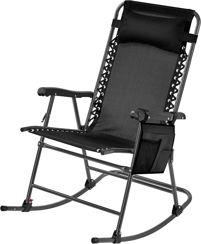Yaheetech 26in Rocking Chair Outdoor Zero Gravity Folding Chairs Rocking Chairs by Yaheetech