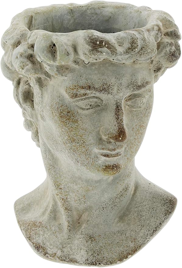 The Bridge Collection Antique Style Old World Greek Statue Head Cement Face by TheBridgeCollection