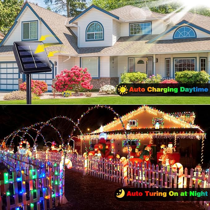 6 Pack Solar Christmas Lights Outdoor Waterproof, Super Bright 270FT 480 LED - Image 3