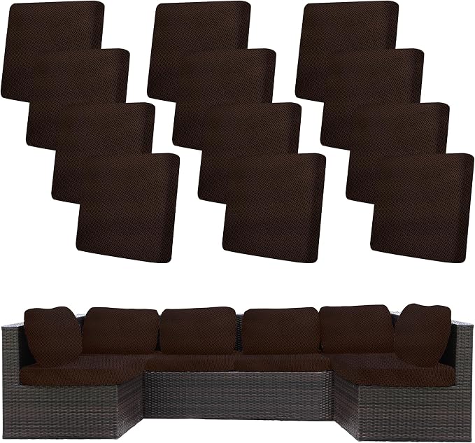 12Pcs Stretch Patio Cushion Covers, Outdoor Couch Covers Replacement, Outdoor by BIETYONE