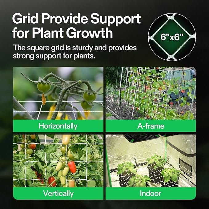 VIVOSUN 5 x 30 ft. Plant Trellis Netting, Heavy-Duty Polyester Grow Net - Image 4