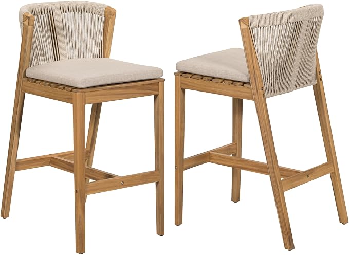 Christopher Knight Home Cuz Patio Barstool Set of 2, Outdoor Counter Height - Image 5