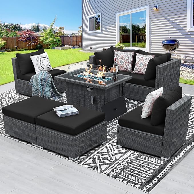 BULEXYARD 7 Piece High Back Outdoor Sectional Set by BULEXYARDFURNITURE