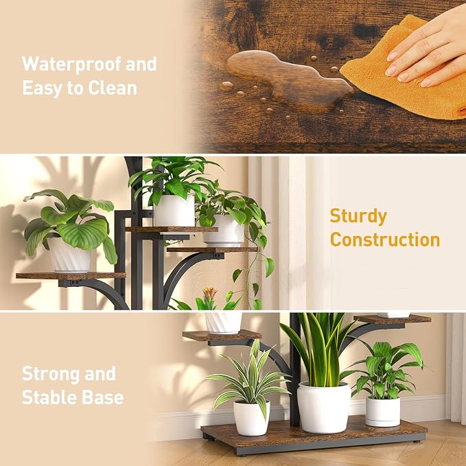 ikkle Plant Stand Indoor with Grow Lights, 9 Tiered Corner Plant Shelves - Image 5