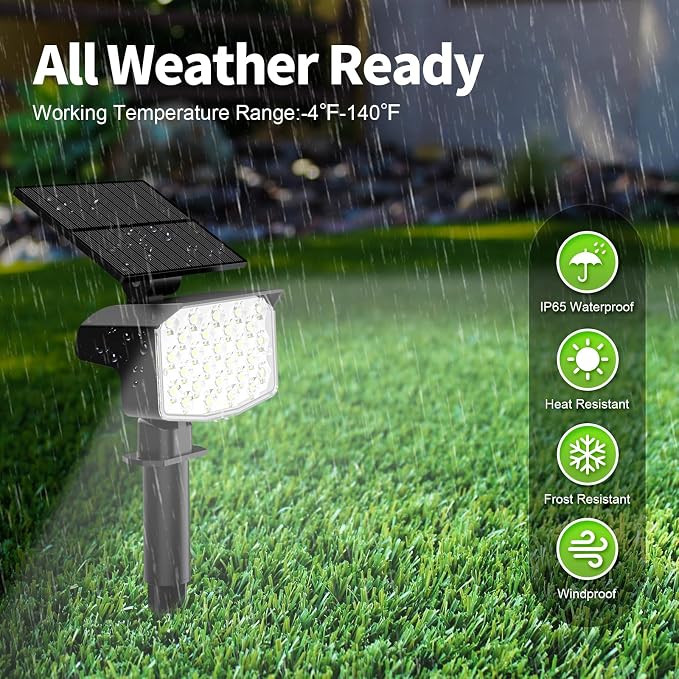 Solar Spot Lights Outdoor, Adjustable Solar Lights Outdoor Waterproof IP65 - Image 5