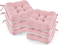 BETU Pink Chair Cushions for Dining Chairs Set of 6, 3.5" Thick Kitchen Table by BETU