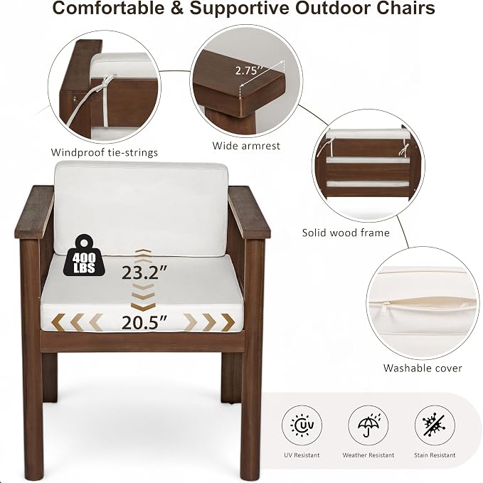 Merax 7-Piece Patio Dining Table Set, Outdoor Furniture Set - Image 6