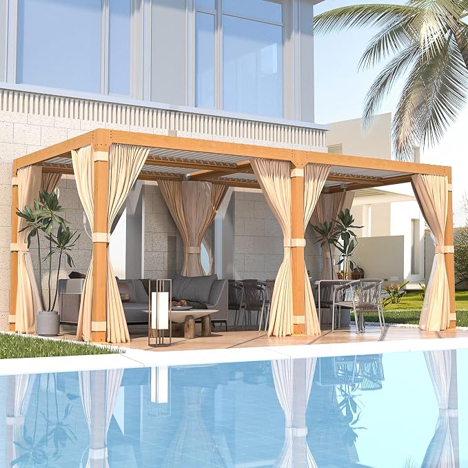 EROMMY Louvered Pergola 10' x 20' Outdoor Hard Top Gazebo - Image 7