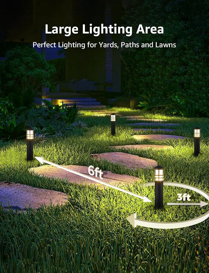 SUNVIE 12-Pack Low Voltage Landscape Pathway Lights 3W Outdoor Landscape - Image 3