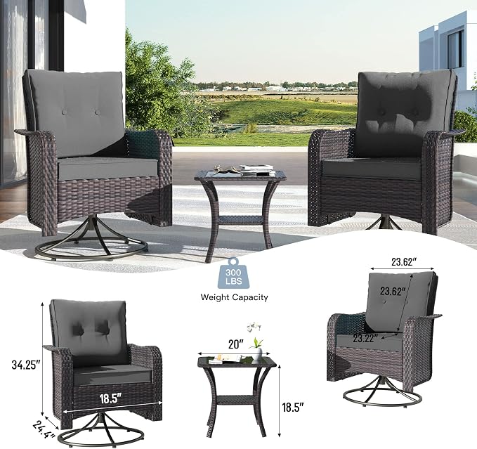 Kullavik 11 Pieces Outdoor Patio Furniture Set, PE Wicker Rattan Sectional Sofa - Image 9