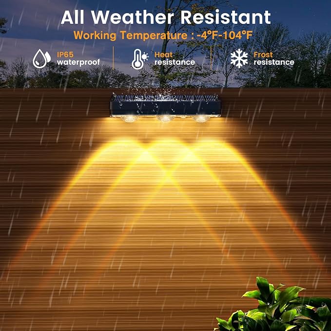 Solar Fence Lights Outdoor, Warm/Natural/Cool White, IP65 Waterproof, Fence - Image 5