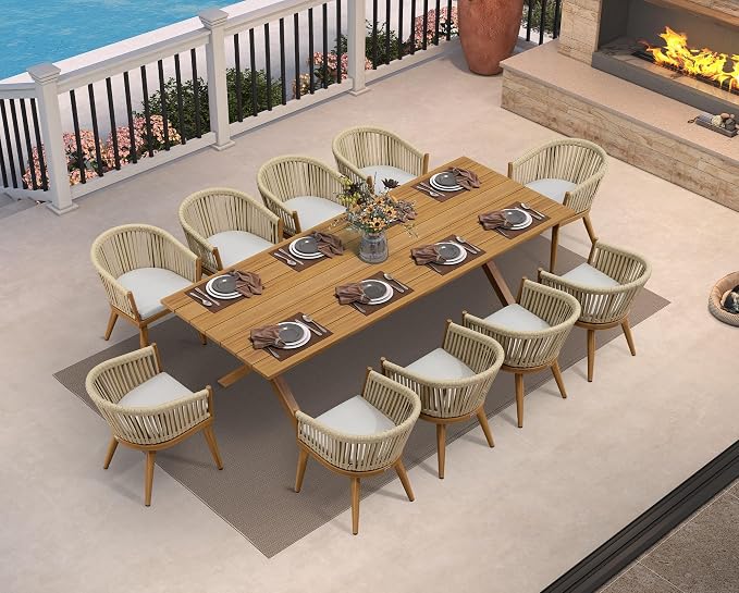PURPLE LEAF 11 Pieces Outdoor Dining Set by PURPLELEAF