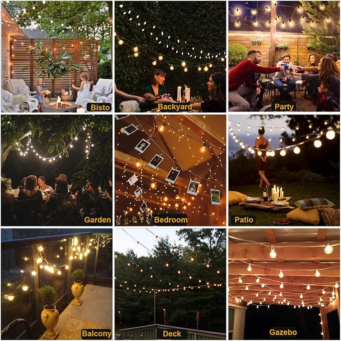 100FT LED String Lights Outdoor Waterproof G40 Globe String Lights - Image 6