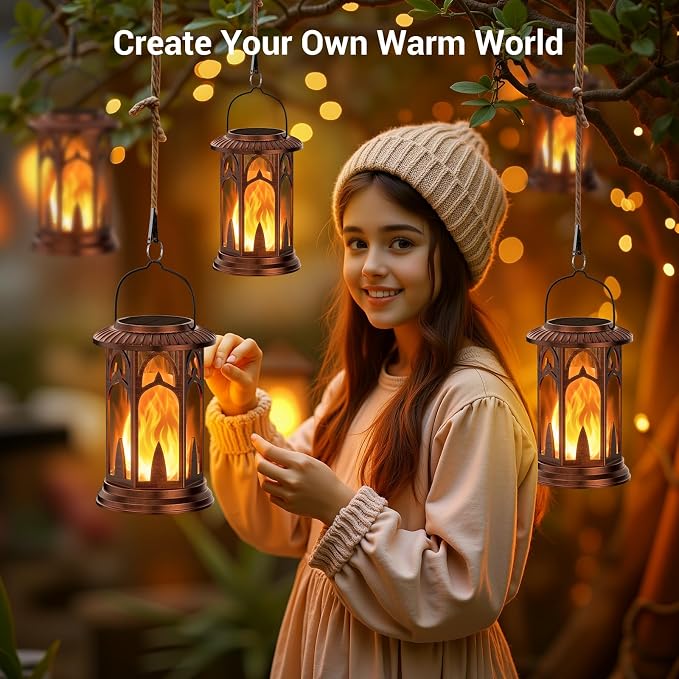 KOOPER Taller Solar Lanterns Outdoor Waterproof Hanging Solar Lantern Lights - Image 5