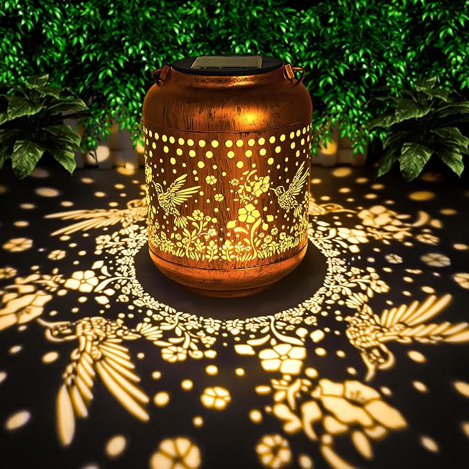 Gifts for Women Mom Grandma, Hummingbird Solar Lanterns Outdoor Waterproof by ANYTALK