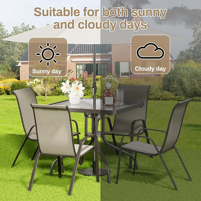 TLSUNNY Patio Dining Set 5 Pieces, All Weather Outdoor Furniture W/30"X 30" - Image 8