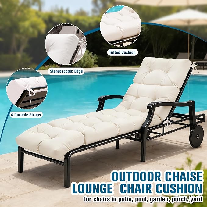 MTMR Chaise Lounge Cushion Outdoor, Non-Slip Chair Cushion - Image 5