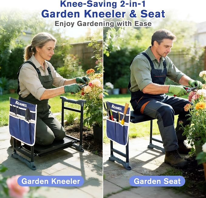 Garden Kneeler and Seat, Extra Wide Thick EVA Pad, Heavy Duty Foldable Garden - Image 3