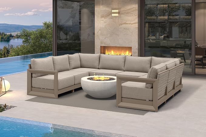 PURPLE LEAF Patio Furniture Set U-Shaped Outdoor Couch by Unknown