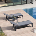 PURPLE LEAF Outdoor Chaise Lounge Set of 2 Aluminum Patio Lounge Chair by PURPLELEAF