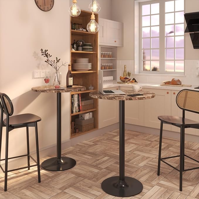 Furmax Bistro Pub Table Round Bar Height Cocktail Table - Image 2