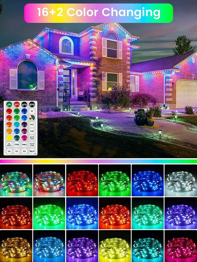 RGB Color Changing 33Ft 100LED St. Patrick's Day Fairy Lights Battery Operated - Image 2