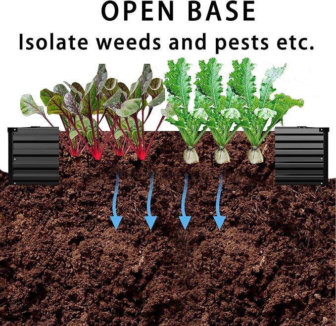 12x4x1ft Galvanized Raised Garden Bed, Outdoor Planter Box Metal Patio Kit - Image 4