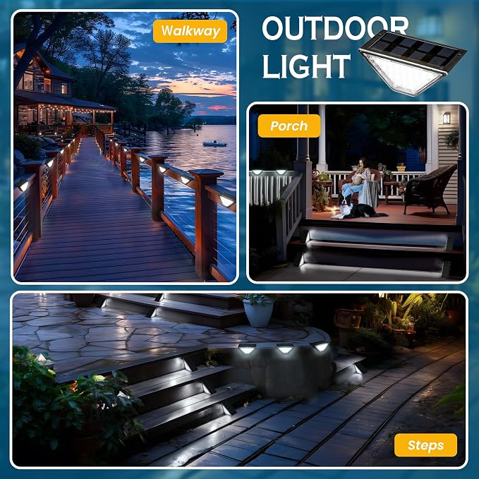 SOLPEX Solar Step Lights for Outside, 24 LEDs Solar Stair Lights Outdoor - Image 2