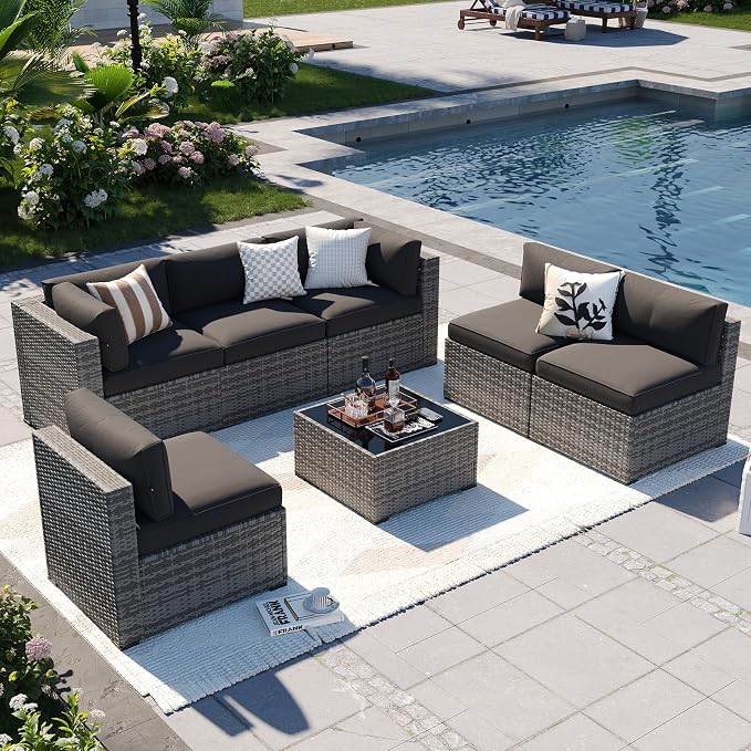 Aoxun Patio Furniture Sets, 7-Piece Outdoor Patio Furniture by Aoxun