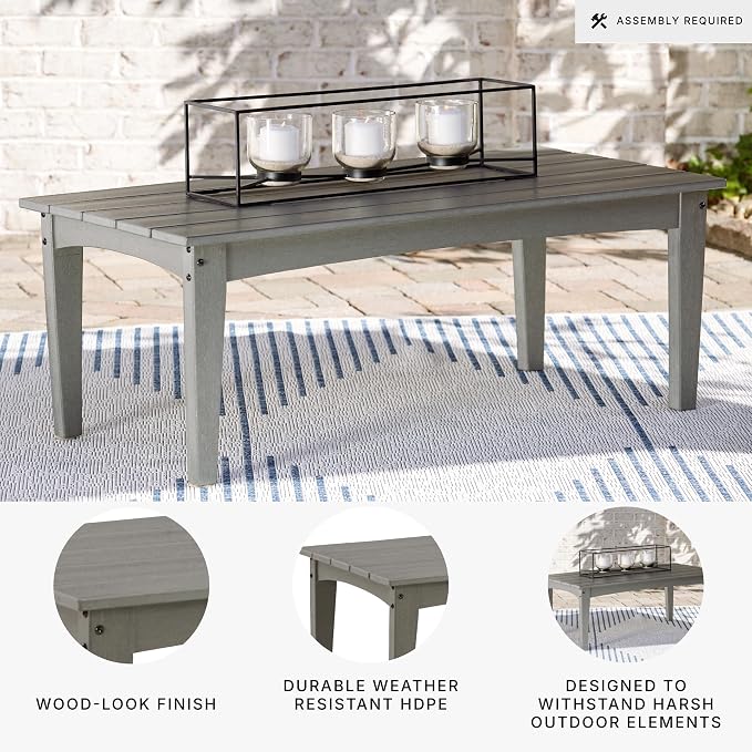 Signature Design by Ashley Visola Outdoor HDPE Patio Cocktail Table - Image 4
