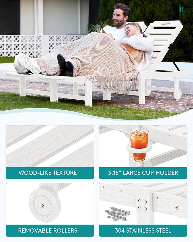 SERWALL Outdoor Chaise Lounge Set of 2 - Image 4
