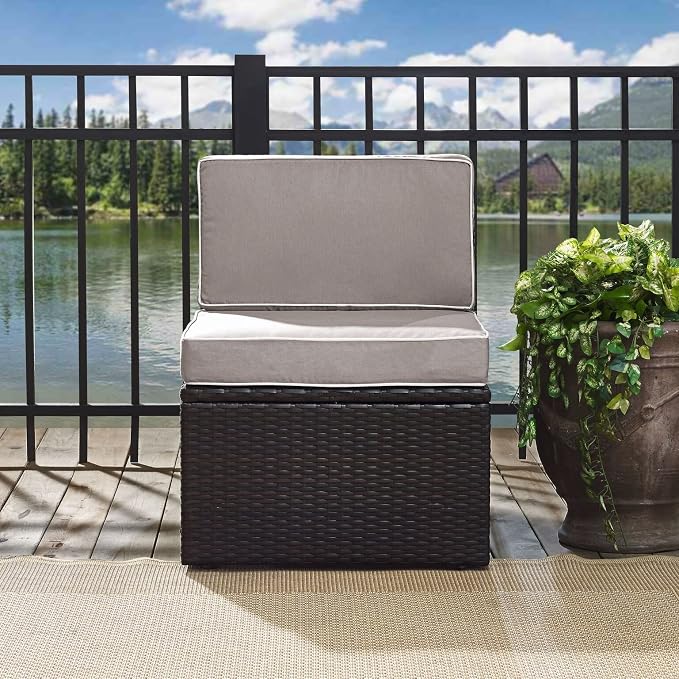 Crosley Furniture Palm Harbor Armless Outdoor Sectional Chair, Wicker Patio - Image 6