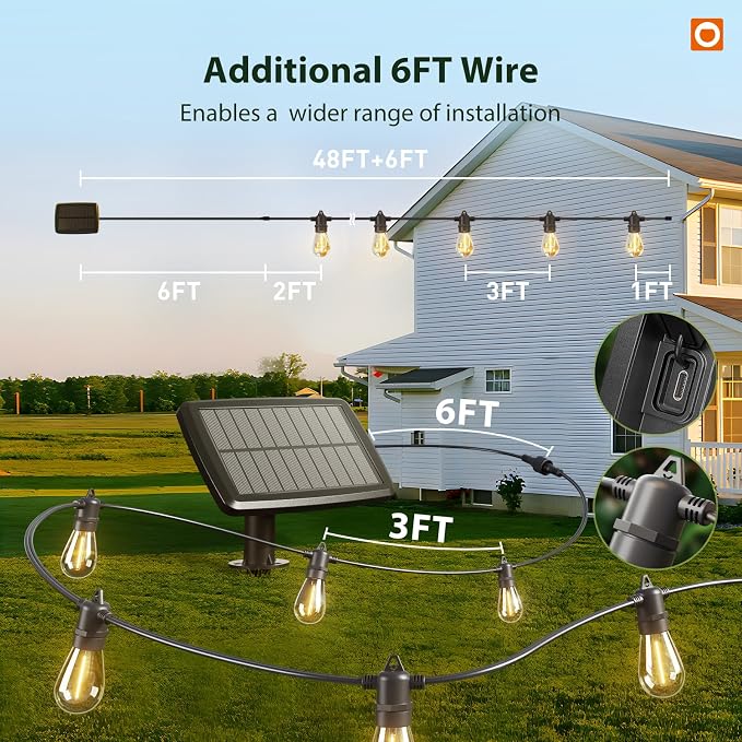 addlon 54FT Solar String Lights Outdoor Waterproof - Image 6