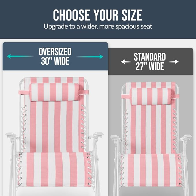 Best Choice Products Set of 2 Extra Wide Adjustable Steel Mesh Zero Gravity - Image 4