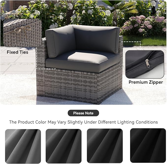 Aoxun 14pcs Patio Cushion Covers Replacement, Waterproof Outdoor Furniture - Image 6