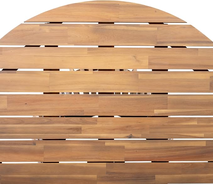 Merax Outdoor Dining Table 47.25" Round Extra-Large Acacia Wood Patio Dining - Image 7