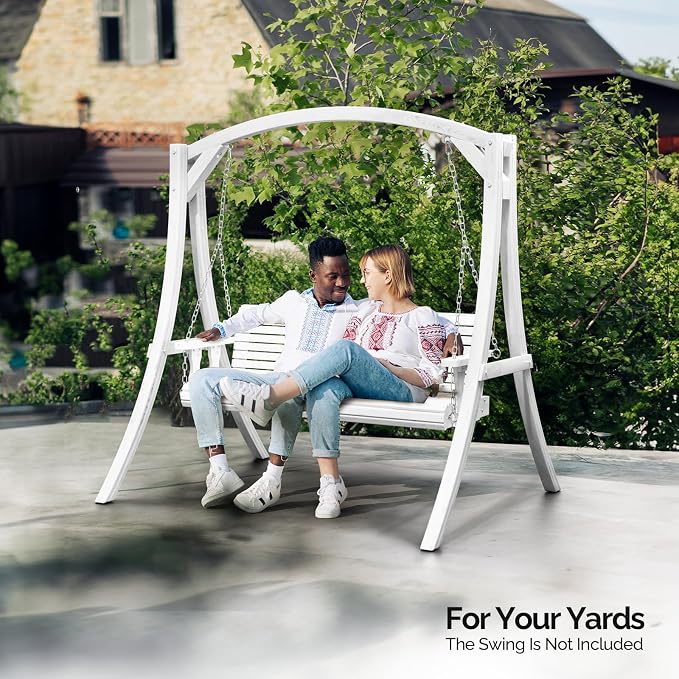 VINGLI 5FT Wooden Swing Frame, 1000LBS Heavy Duty A-Frame Porch Swing Stand - Image 7