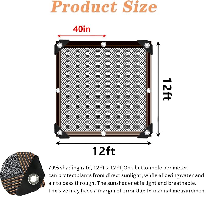 Shade Cloth - for Plants Greenhouse, 70% Sunblock Shade Sails -for Outdoor - Image 2