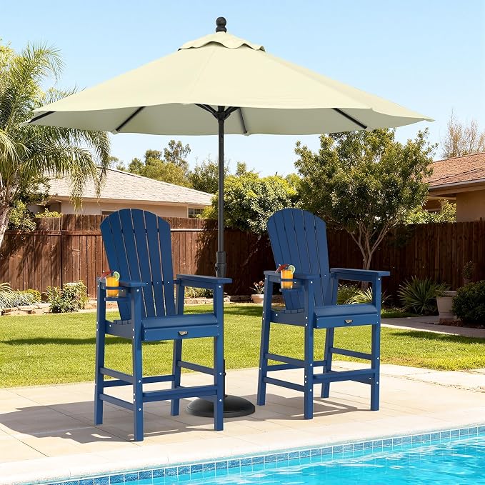 VINGLI Tall Adirondack Chair, All-Weather Plastic Adirondack Chair - Image 7