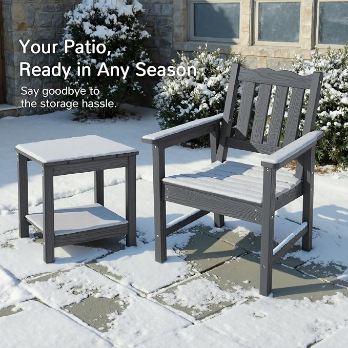 Stoog Outdoor Chairs Set of 2, All-Weather HIPS Patio Dining Chairs - Image 6