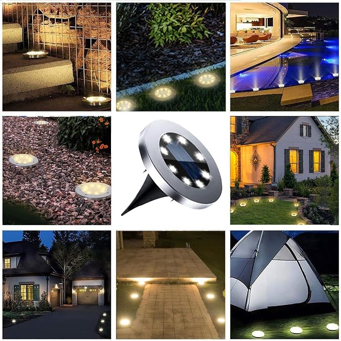 Solar Ground Light, Waterproof Solar Garden Lights, Upgraded Outdoor Garden - Image 6