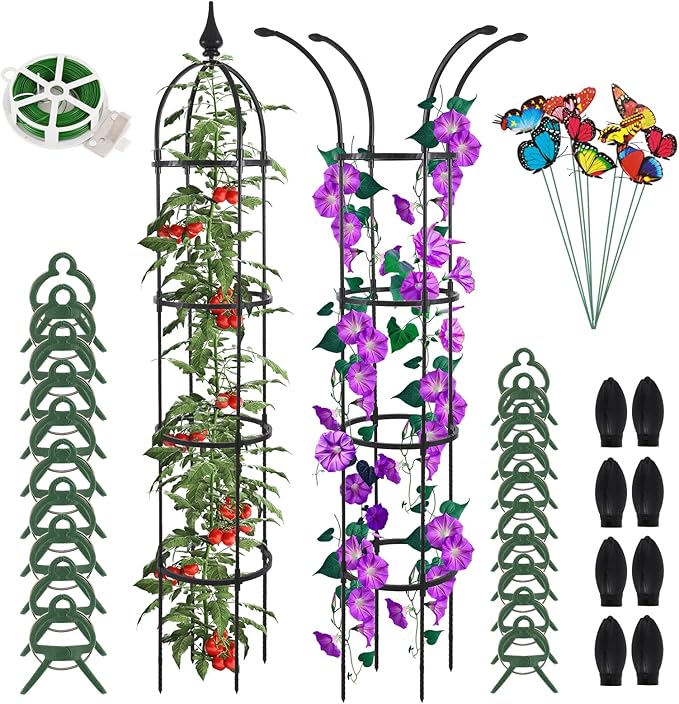 Obelisk Trellis for Climbing Plants Outdoor 6.6ft, Garden Tower Trellis for by WellSign